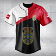 Customize Denmark Flag Color Baseball Jersey Shirt