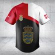 Customize Denmark Flag Color Baseball Jersey Shirt