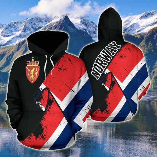 AIO Pride - Norway Special Grunge Flag Unisex Adult Hoodies
