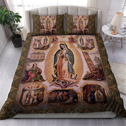 AIO Pride Our Lady Of Guadalupe Rose Border Mexico 3-Piece Duvet Cover Set