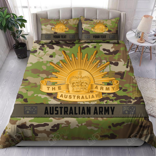 AIO Pride Custom Text Australian Army 3-Piece Duvet Cover Set