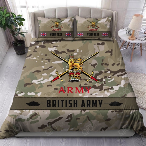 AIO Pride Custom Text British Army Camo 3-Piece Duvet Cover Set
