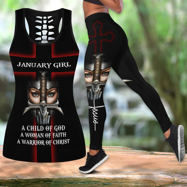 AIO Pride -  January Girl - A Child Of God Hollow Tank Top or Legging
