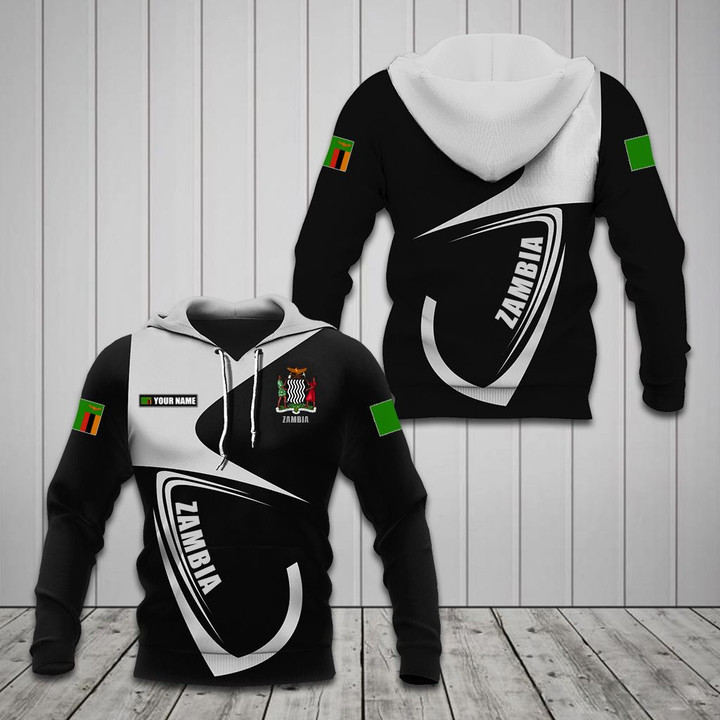 AIO Pride - Customize Zambia Coat Of Arms & Flag Unisex Adult Hoodies