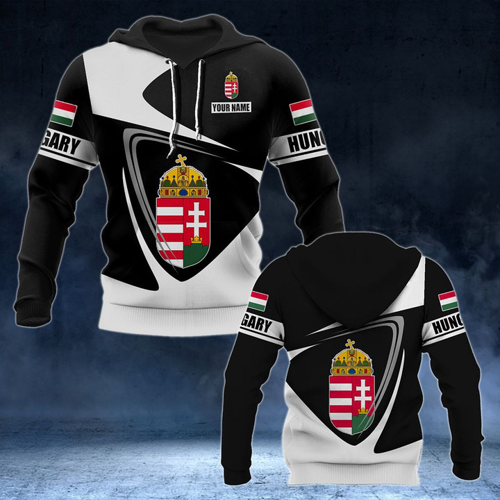 AIO Pride - Customize Hungary Coat Of Arms - Flag V2 Unisex Adult Hoodies