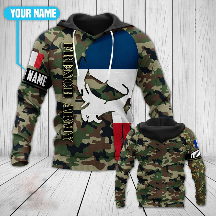 AIO Pride - Customize France Army Skull Unisex Adult Hoodies