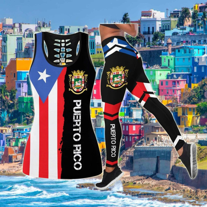 AIO Pride - Puerto Rican Flag Hollow Tank Top Or Legging