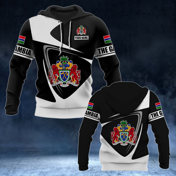 AIO Pride - Customize The Gambia Coat Of Arms - Flag V2 Unisex Adult Hoodies