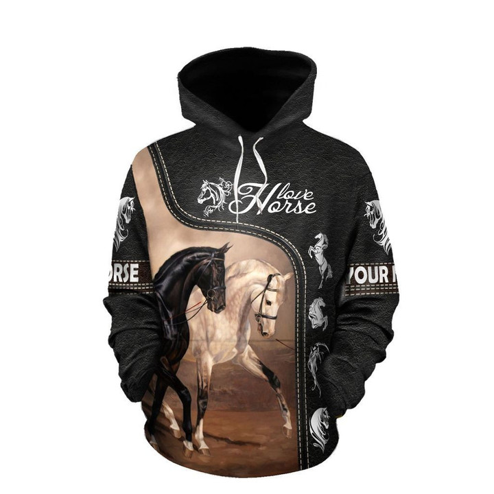 AIO Pride - Customize Horse Riding Couple Pullover Hoodie Or Legging