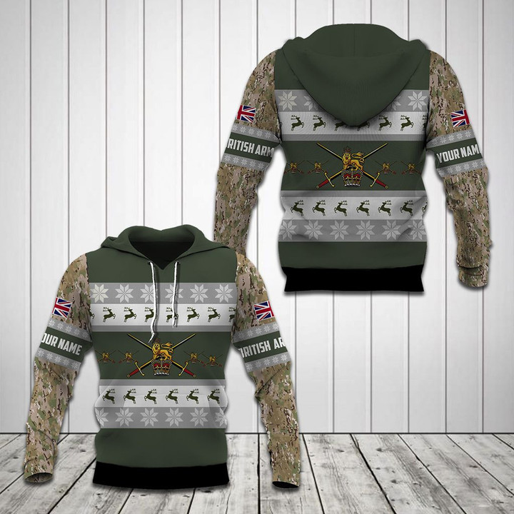AIO Pride - Customize British Army Symbol Camo Christmas Unisex Adult Hoodies