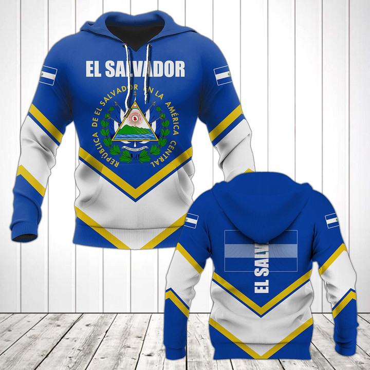 AIO Pride - El Salvador Coat Of Arms Lucian Style Unisex Adult Hoodies