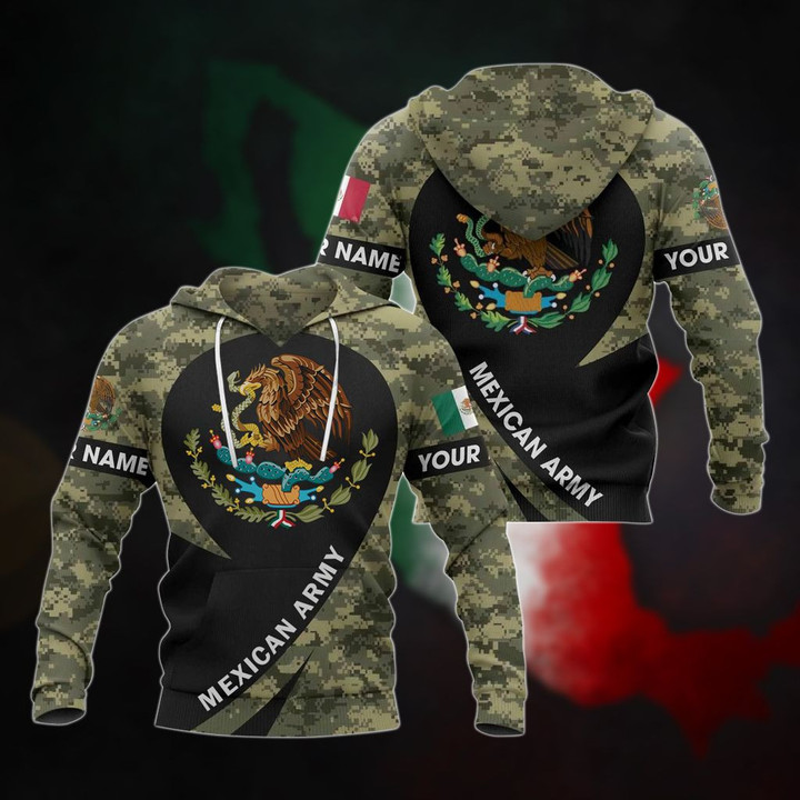 AIO Pride - Customize Mexico Coat Of Arms - Mexican Army Unisex Adult Hoodies