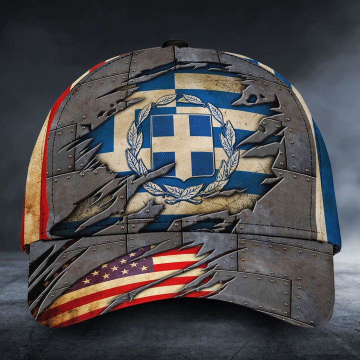 AIO Pride - Greece & American Flags Unisex Cap