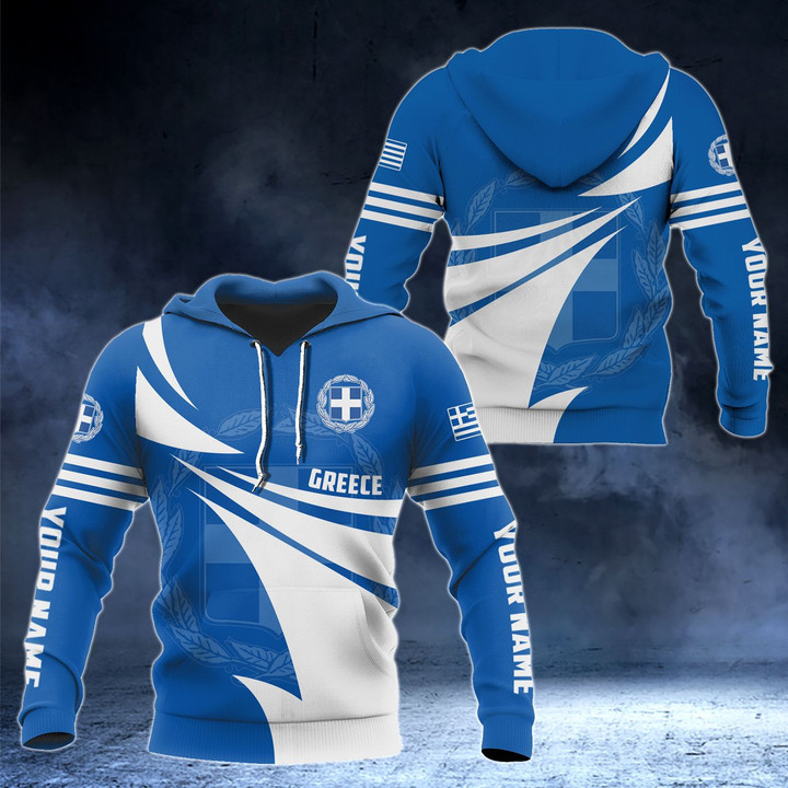 AIO Pride - Customize Greece Flag Color Style 3D Print Unisex Adult Hoodies