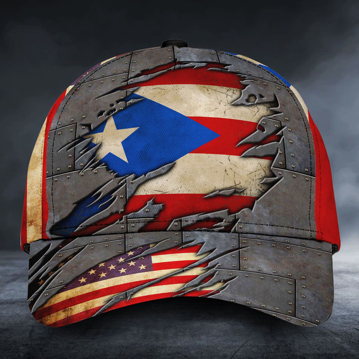 AIO Pride - Puerto Rico & American Flags Unisex Cap