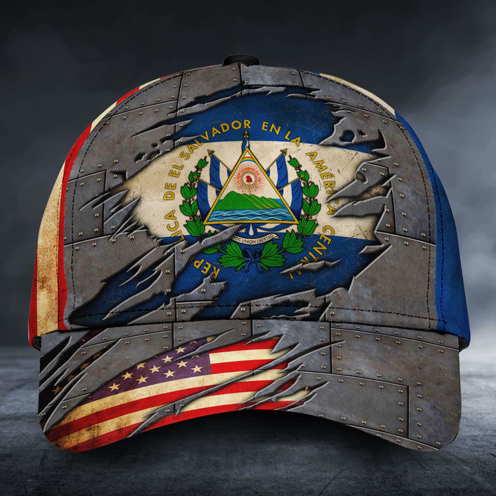 AIO Pride - El salvador & American Flags Unisex Cap
