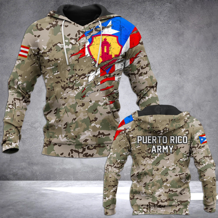 AIO Pride - Puerto Rico Army Camo Unisex Adult Hoodies