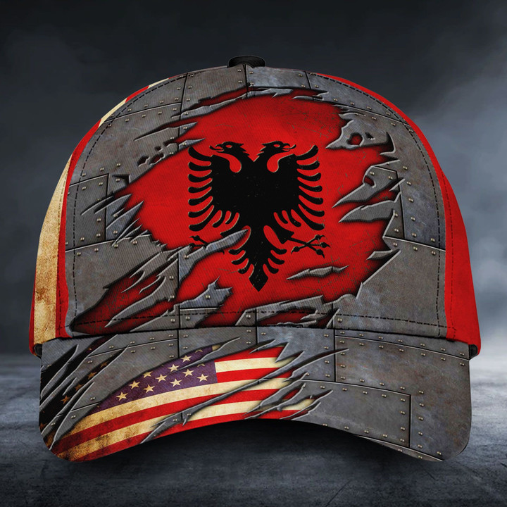 AIO Pride - Albania & American Flags Unisex Cap