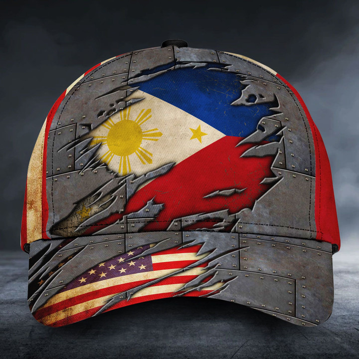 AIO Pride - Philippines & American Flags Unisex Cap