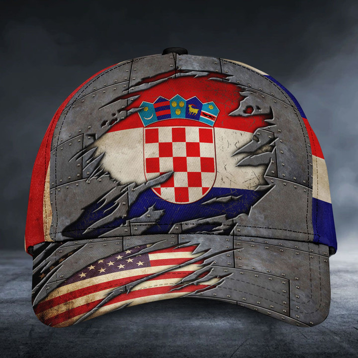 AIO Pride - Croatia & American Flags Unisex Cap