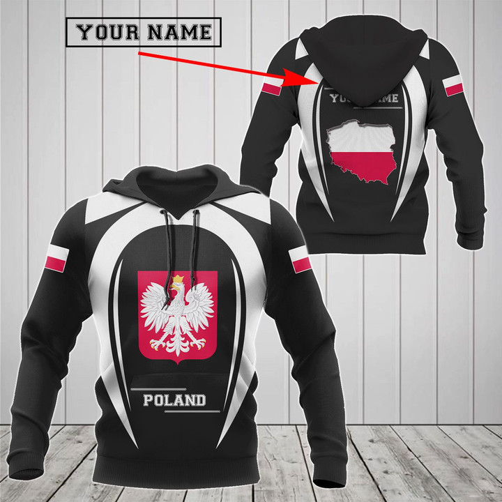 AIO Pride - Customize Poland Map & Coat Of Arms V2 Unisex Adult Hoodies
