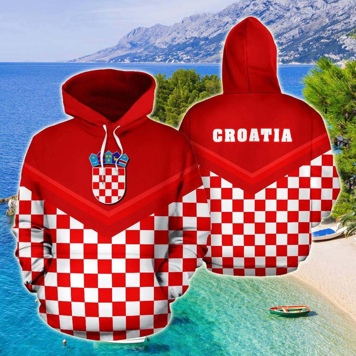 AIO Pride - Croatia Sport Flag Arrow Style 01 Unisex Adult Hoodies