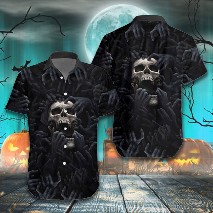 AIO Pride - Halloween Skull Hawaiian Shirt