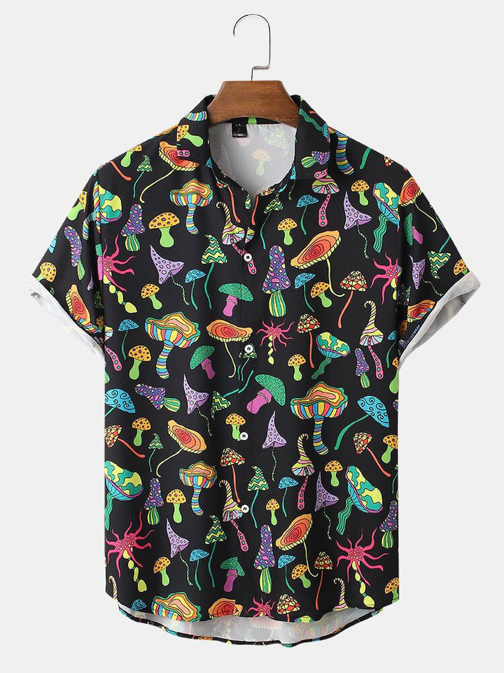 AIO Pride - Colorful Mushroom Hawaiian Shirt