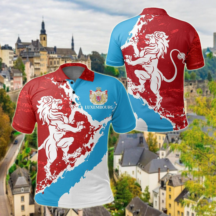 AIO Pride - Luxembourg Lion On The Top Unisex Adult Polo Shirt