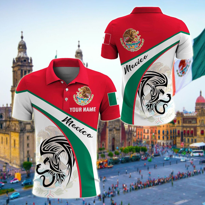 AIO Pride - Customize Mexico Eagle Unisex Adult Polo Shirt