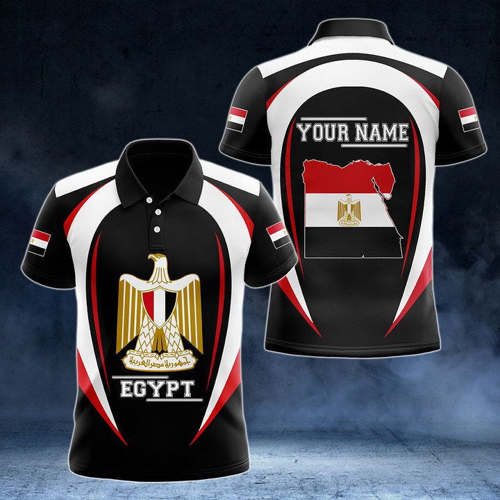 AIO Pride - Customize Egypt Map & Coat Of Arms Unisex Adult Polo Shirt