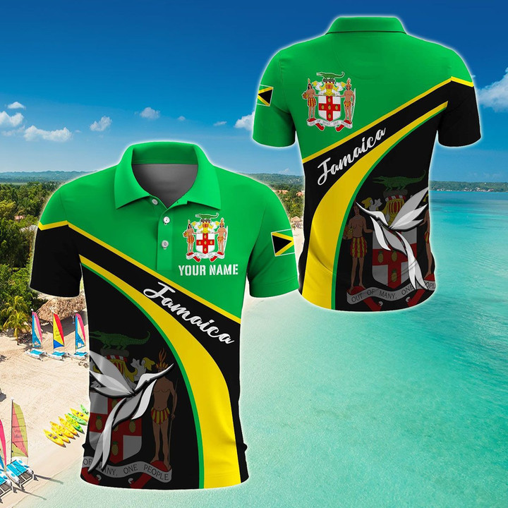 AIO Pride - Customize Jamaica Bird Unisex Adult Polo Shirt