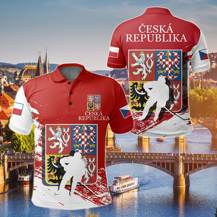 AIO Pride - Czech Republic Hockey Unisex Adult Polo Shirt