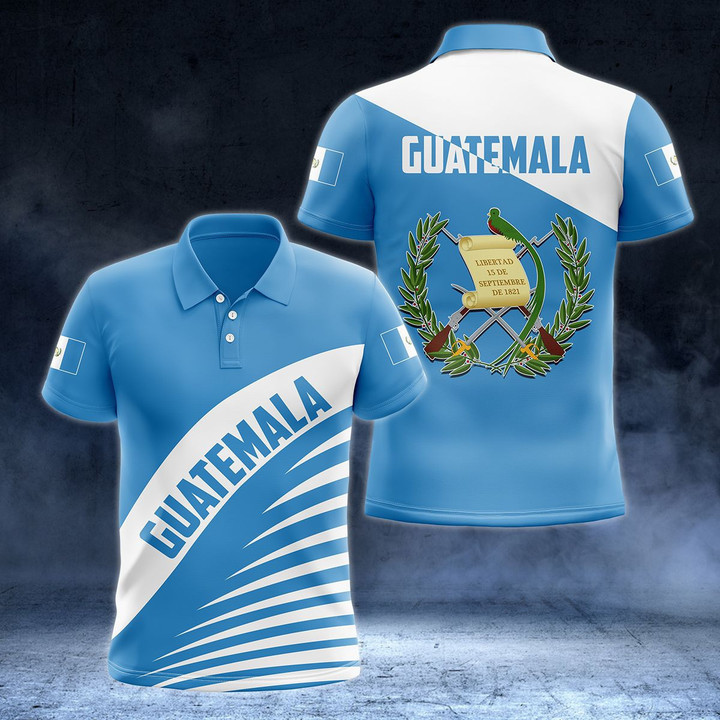 AIO Pride - Guatemala Coat Of Arms Flag - New Version Unisex Adult Polo Shirt