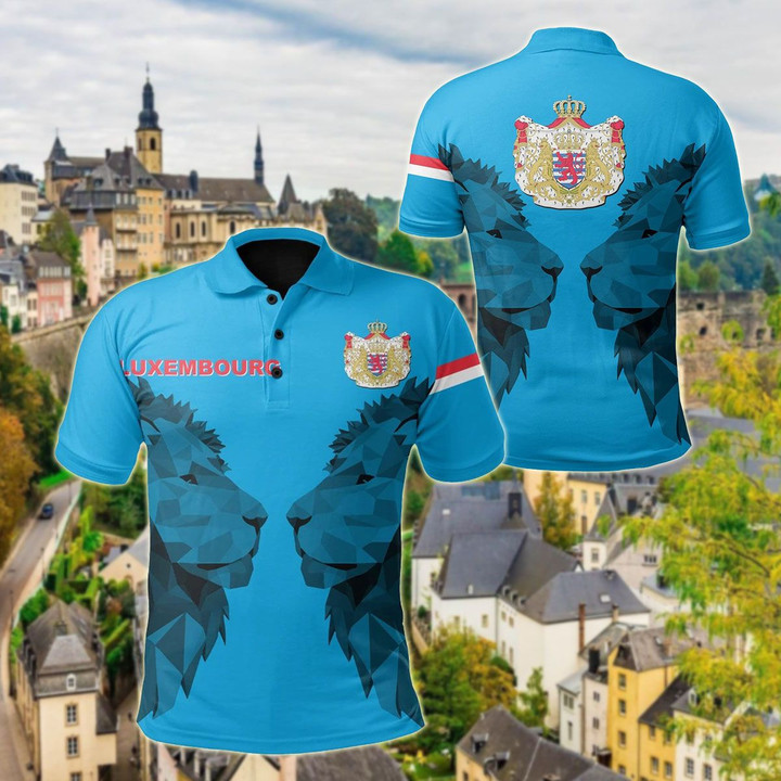 AIO Pride - Luxembourg - Double Lion Unisex Adult Polo Shirt
