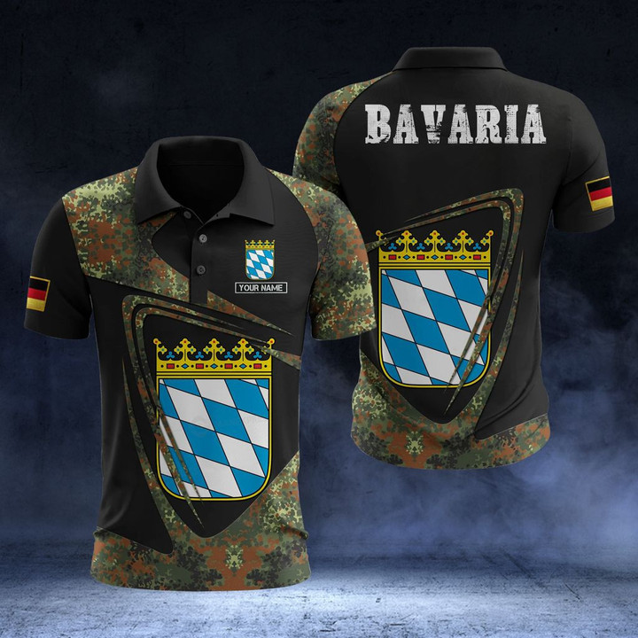 AIO Pride - Customize Bavaria Coat Of Arms & Flag Camo Unisex Adult Polo Shirt