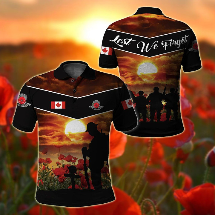 AIO Pride - Canadian Veterans - Lest We Forget Unisex Adult Polo Shirt