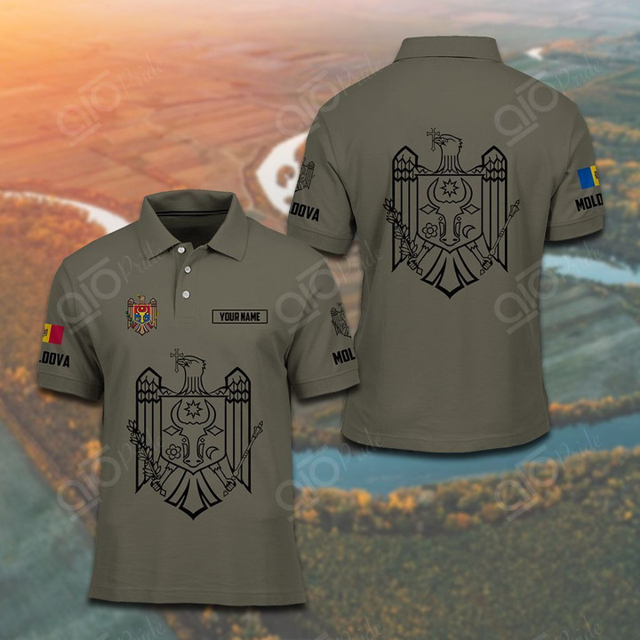 AIO Pride - Customize Moldova Coat Of Arms Polo Shirt