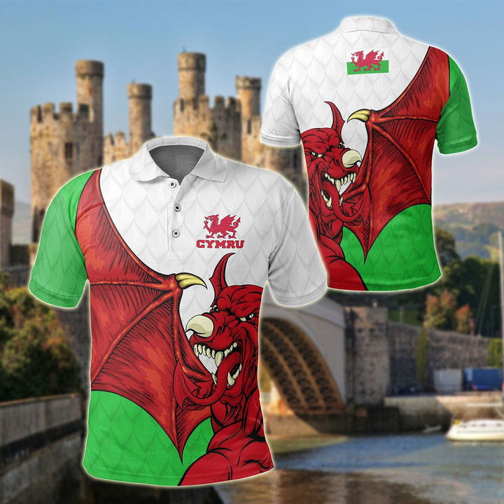 AIO Pride - Wales Dragon Wing Unisex Adult Polo Shirt