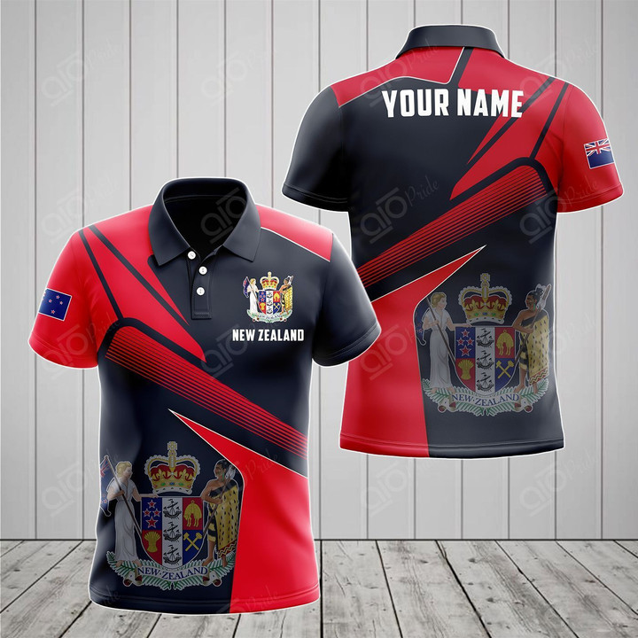 AIO Pride - Customize New Zealand Proud With Coat Of Arms Unisex Adult Polo Shirt