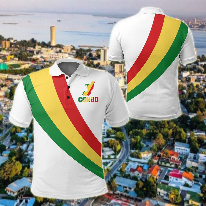 AIO Pride - Congo Special Flag - Republic of the Congo Unisex Adult Polo Shirt