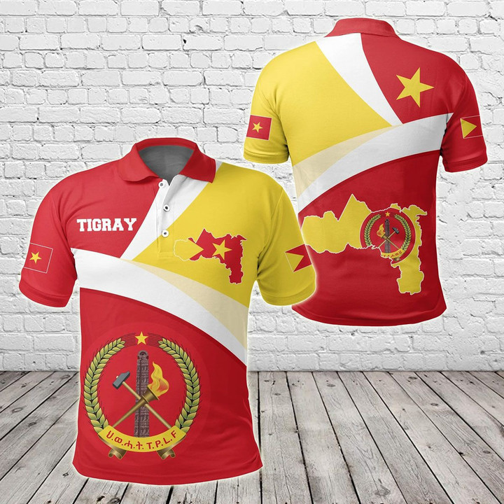 AIO Pride - Tigray Flag Maps Red Unisex Adult Polo Shirt