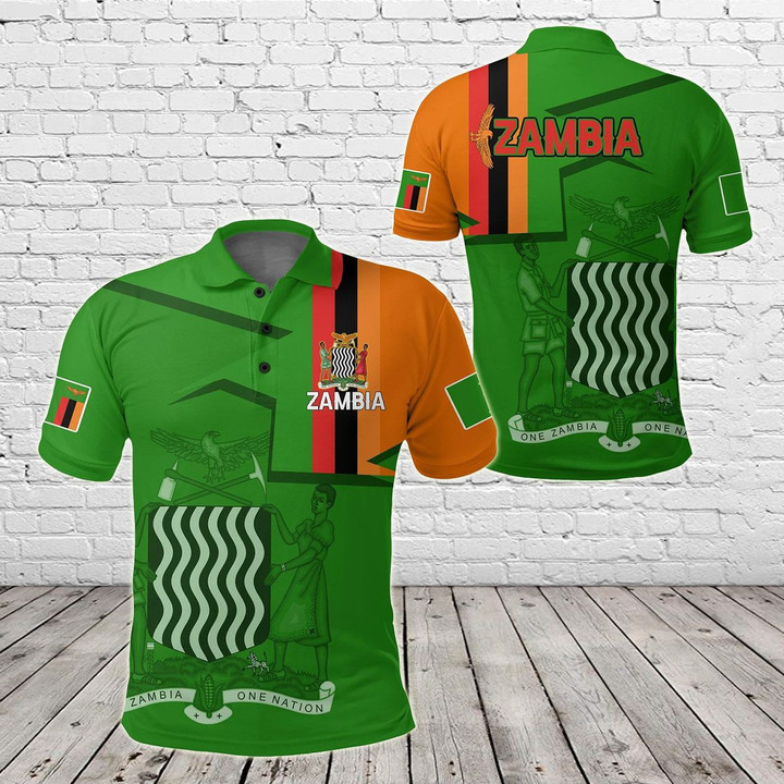 AIO Pride - Zambia Home Unisex Adult Polo Shirt