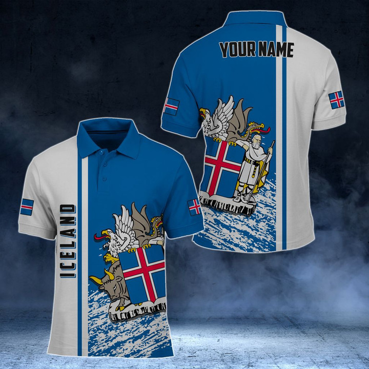 AIO Pride - Customize Iceland Coat Of Arms - Special Version Unisex Adult Polo Shirt