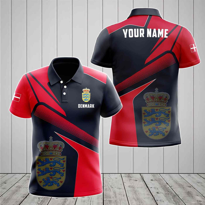 AIO Pride - Customize Denmark Proud With Coat Of Arms Unisex Adult Polo Shirt