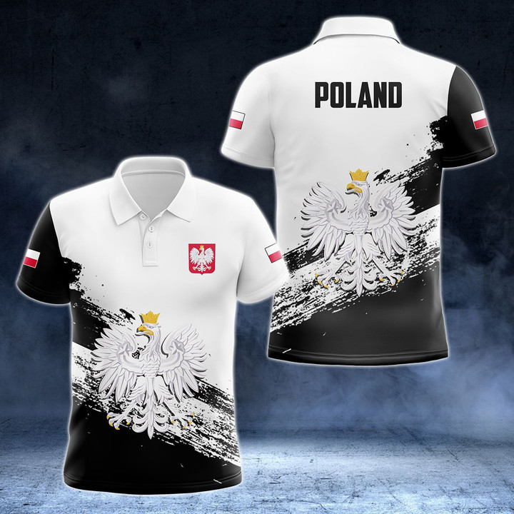 AIO Pride - Poland Coat Of Arms Black And White Unisex Adult Polo Shirt