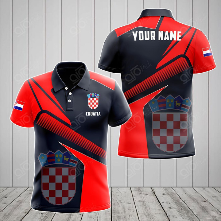 AIO Pride - Customize Croatia Proud With Coat Of Arms Unisex Adult Polo Shirt