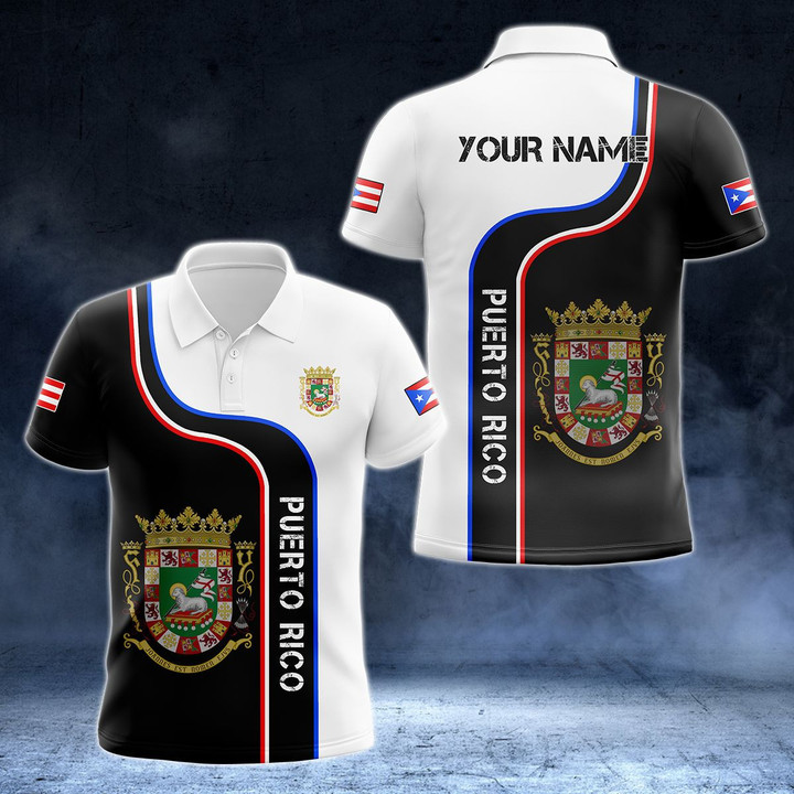 AIO Pride - Customize Puerto Rico Line Color Unisex Adult Polo Shirt