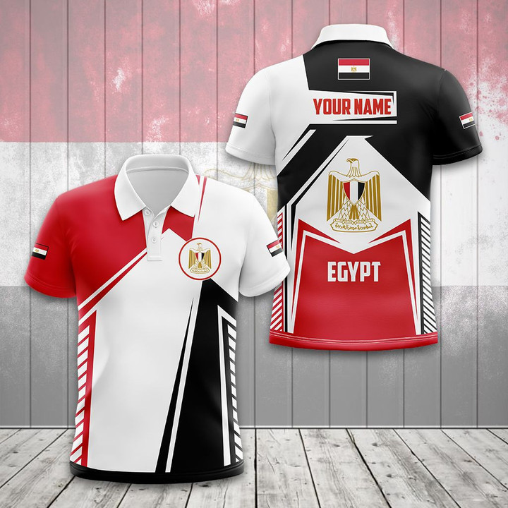 AIO Pride - Custom Name Egypt Coat Of Arms Flag 3D Unisex Adult Polo Shirt
