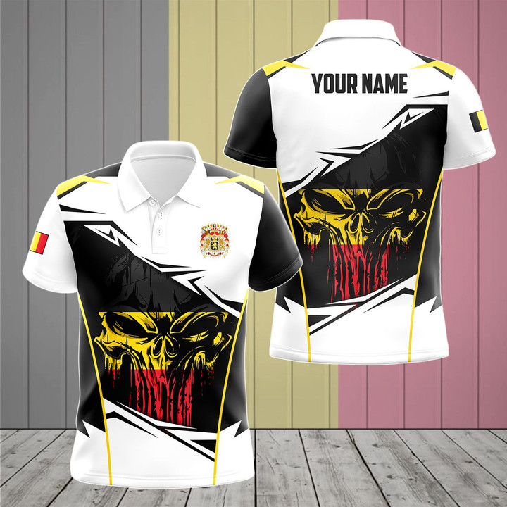 AIO Pride - Customize Belgium Skull Special Version Unisex Adult Polo Shirt